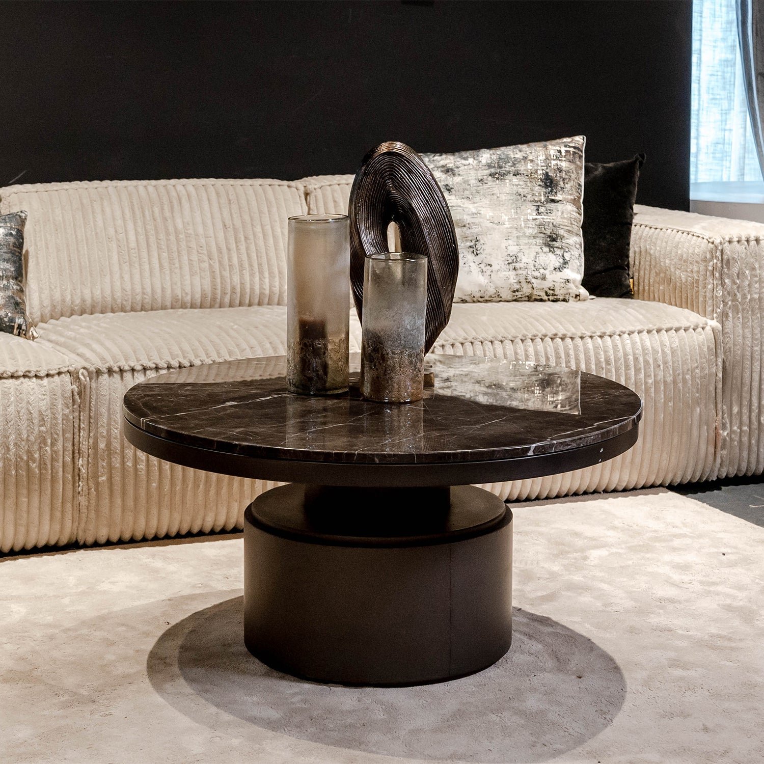 Bregtbrownandblackcoffeetablelow719965_0008_Bregtbrownandblackcoffeetablelow719965.jpg Salontafel Bregt | Laag | Bruin Marmer - Afbeelding 1