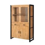 Vitrinekast Britt | 115 cm | Naturel Mangohout | NIEUW - Afbeelding 2