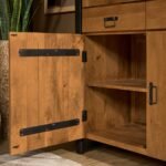 Vitrinekast Britt | 115 cm | Naturel Mangohout | NIEUW - Afbeelding 4