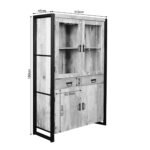 Vitrinekast Britt | 115 cm | Naturel Mangohout | NIEUW - Afbeelding 7