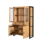 Vitrinekast Britt | 115 cm | Naturel Mangohout | NIEUW - Afbeelding 5