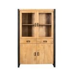 Vitrinekast Britt | 115 cm | Naturel Mangohout | NIEUW - Afbeelding 6