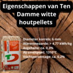 Ten Damme witte houtpellets / pelletkorrels 66 x 15 kg. 990 kg. ENplus A1 . - Afbeelding 3